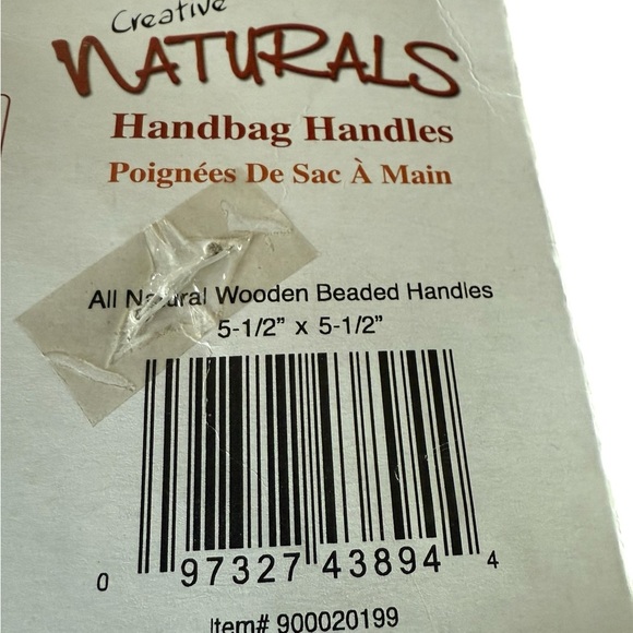 Creative Naturals Tan and Brown Cube Wooden Bead Bag Handles - Picture 2 of 4